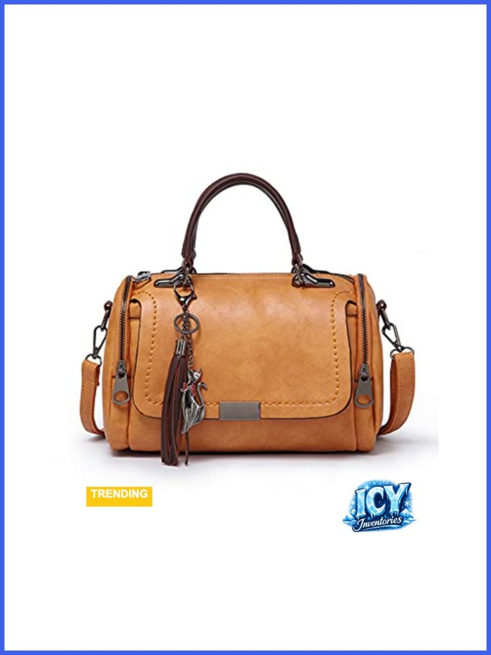 Retro Handbag Women Crossbody Bag PU Leather Top-Handle Satchel Shoulder Bag